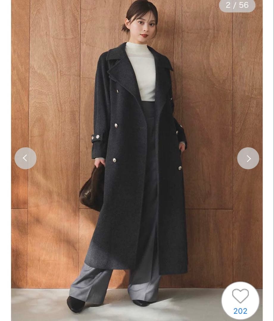 snidel ウールカシミヤスタンドカラーコート スナイデル グレー