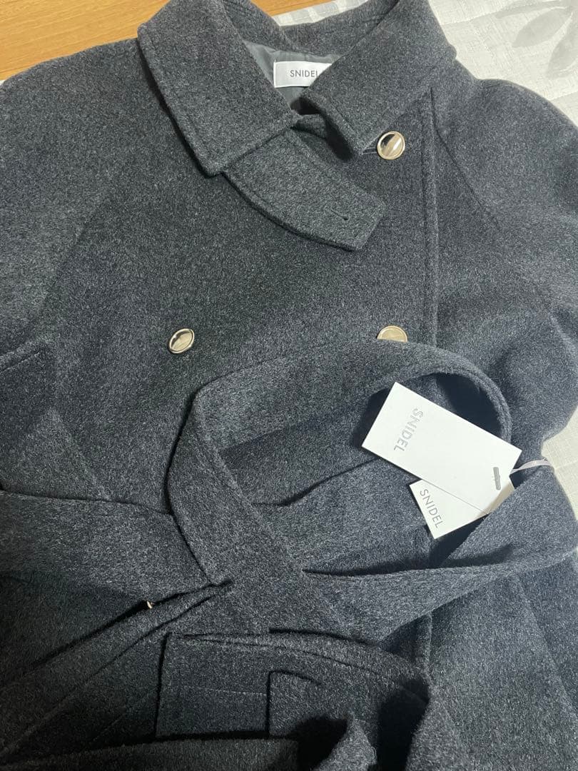 snidel ウールカシミヤスタンドカラーコート スナイデル グレー