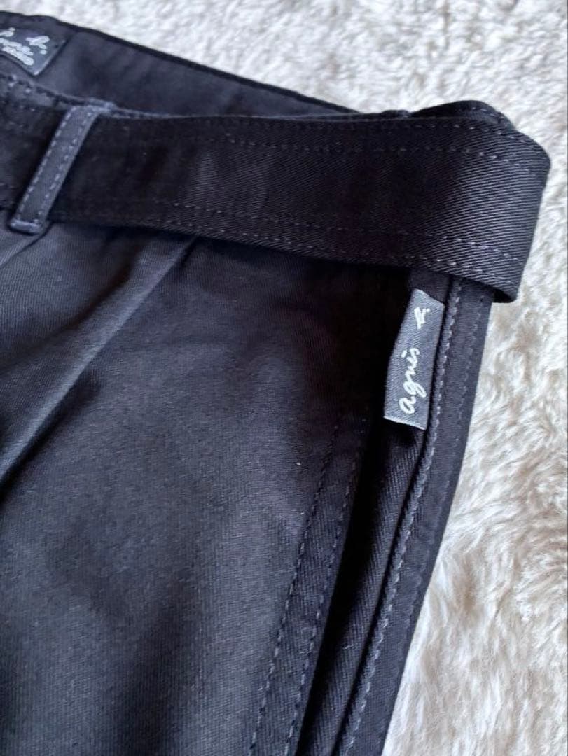 アニエス・ベーオムほぼ未使用コットン黒ワイド パンツ　ツータック　大きいサイズ