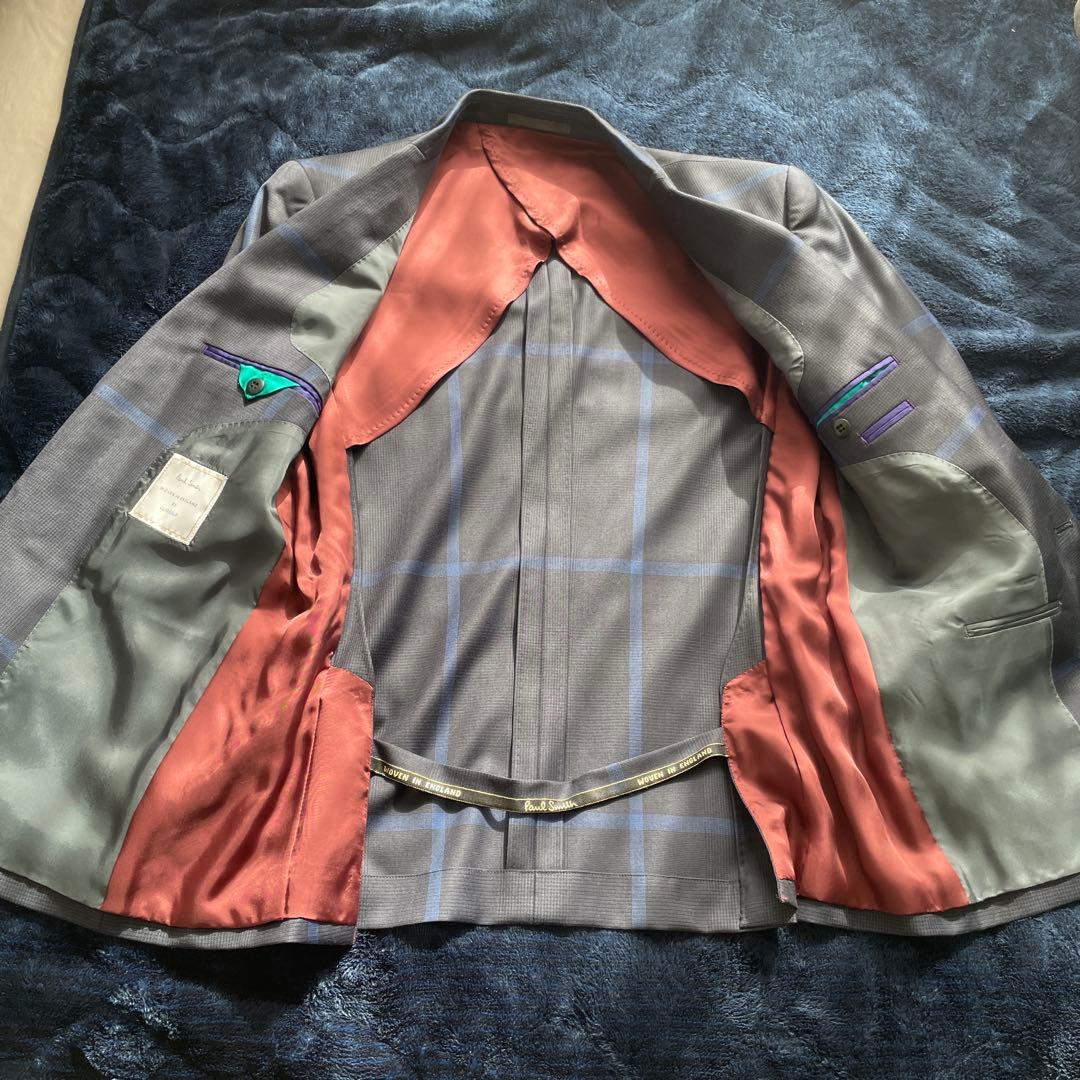 d*r様 Paul Smithネイビー チェック柄 スリムフィットスーツ 3点セ