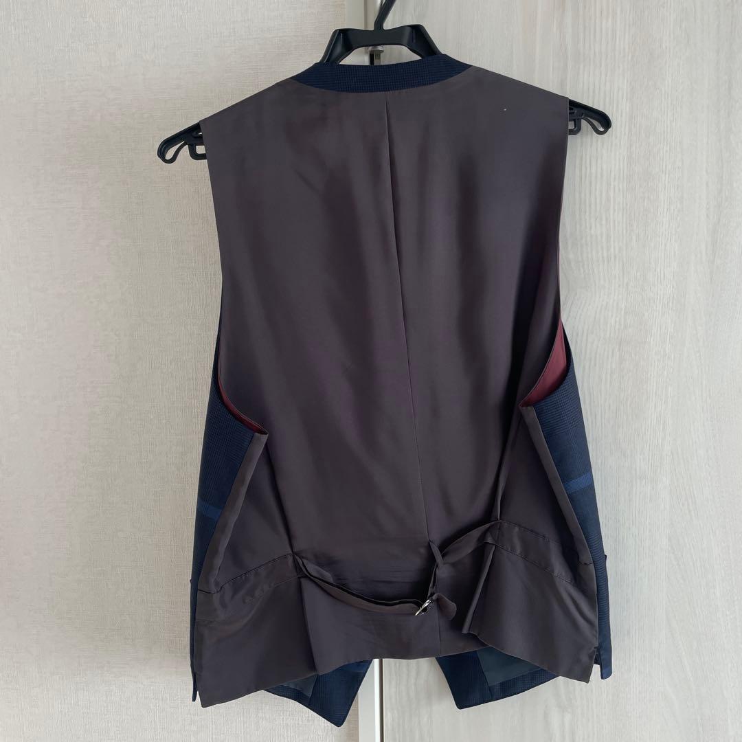 d*r様 Paul Smithネイビー チェック柄 スリムフィットスーツ 3点セ