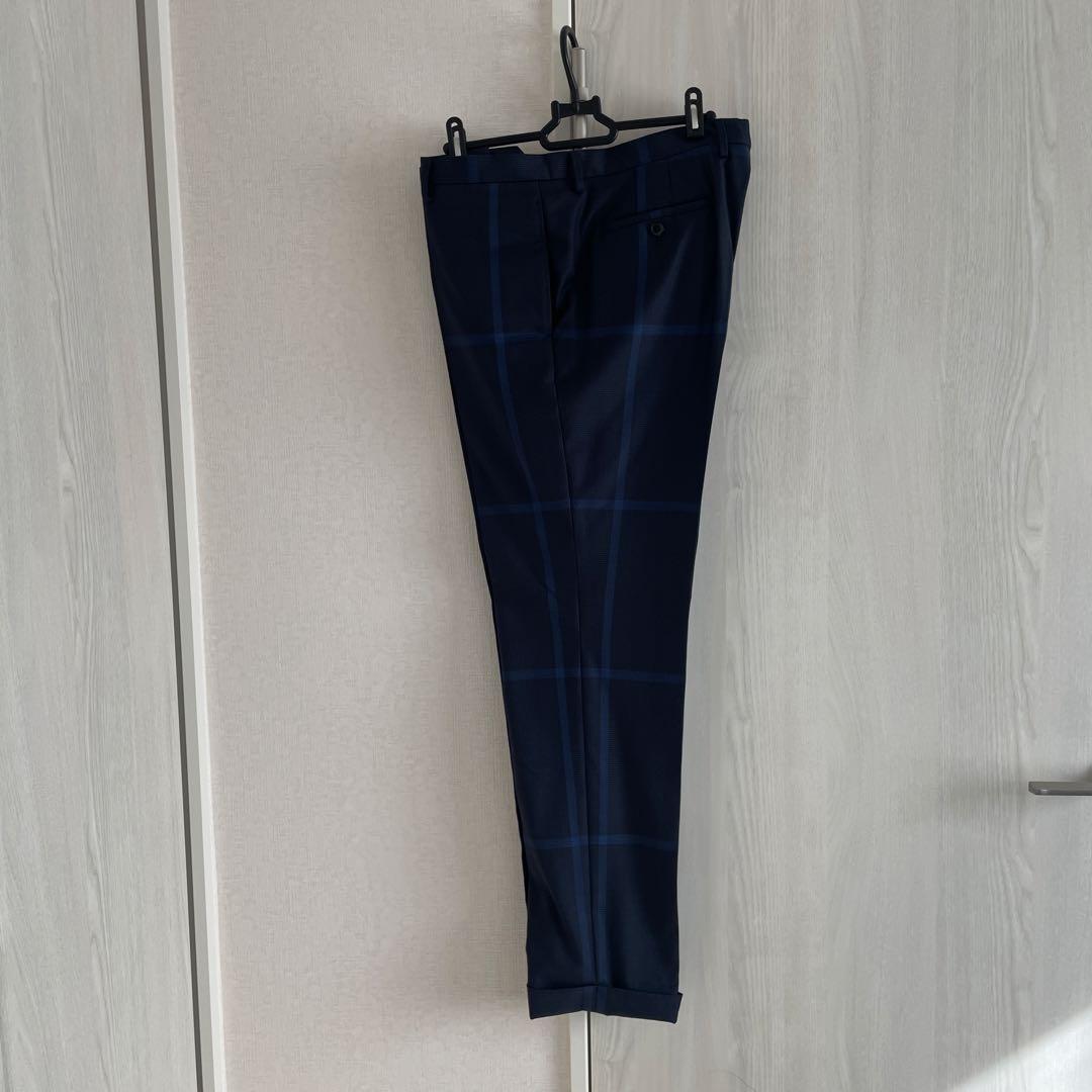 d*r様 Paul Smithネイビー チェック柄 スリムフィットスーツ 3点セ