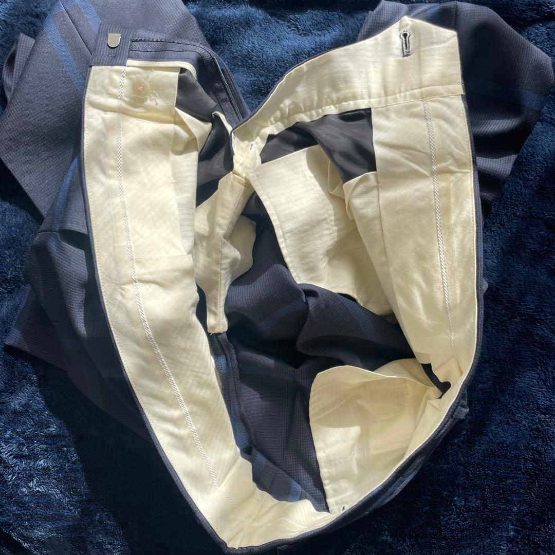 d*r様 Paul Smithネイビー チェック柄 スリムフィットスーツ 3点セ