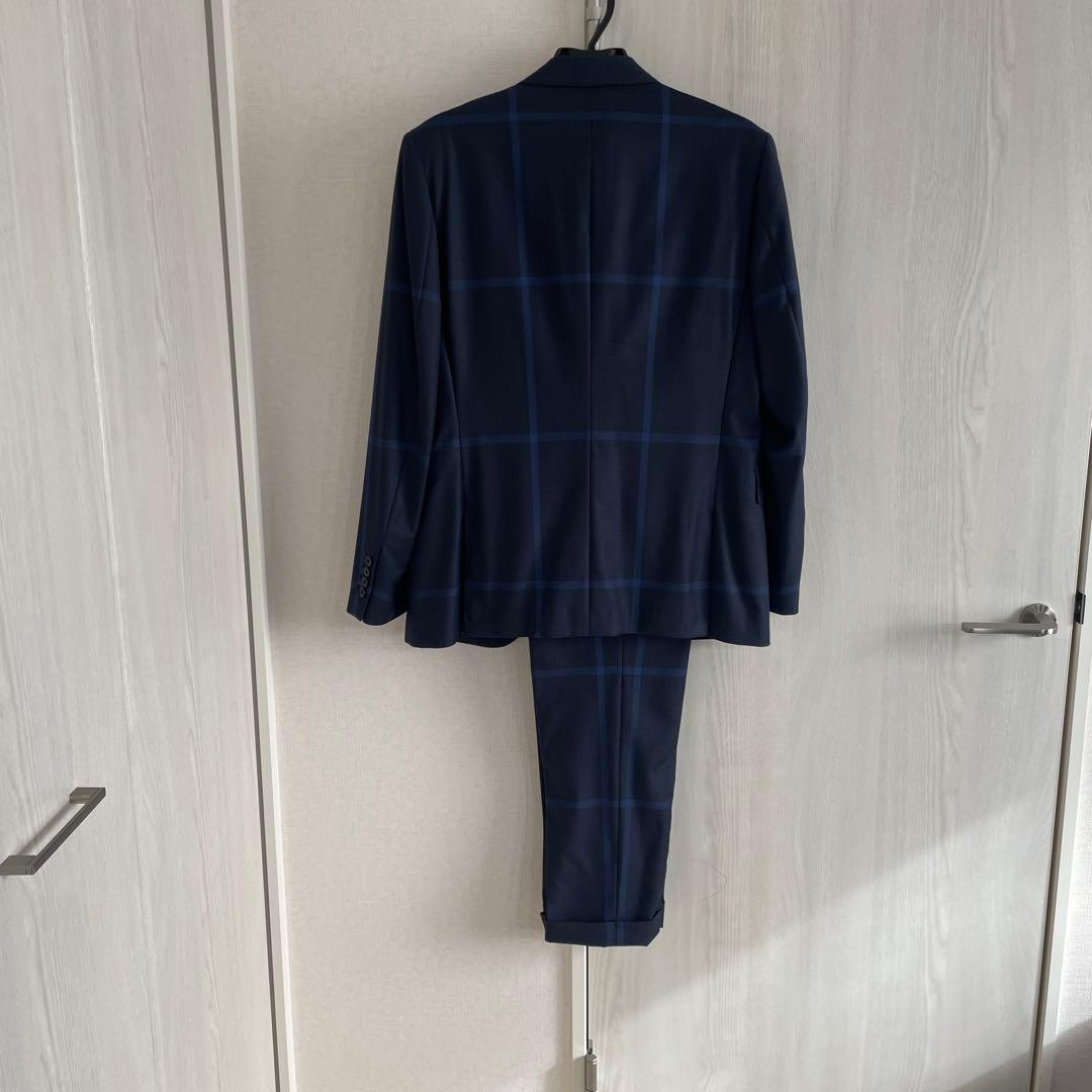 d*r様 Paul Smithネイビー チェック柄 スリムフィットスーツ 3点セ