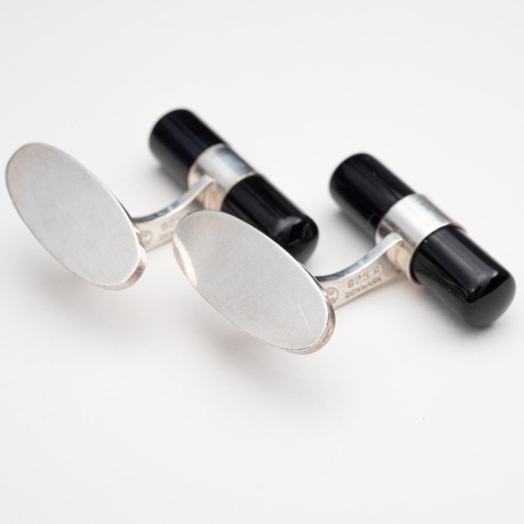  ジョージジェンセン カフリンクス シルバー×オニキス