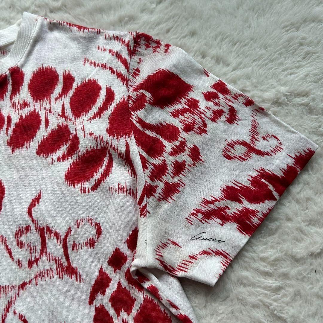 美品✨グッチ Tシャツ 花柄 ボタニカル ロゴプリント 白 XS トムフォード期