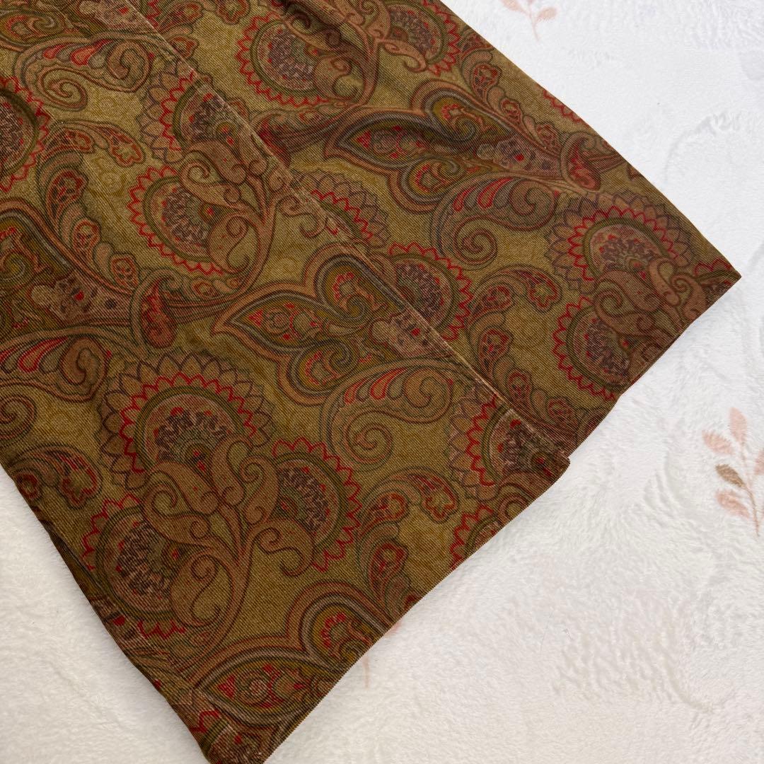 美品 ETRO エトロ ペイズリー柄 コーデュロイ ワンピース 46 イタリア製