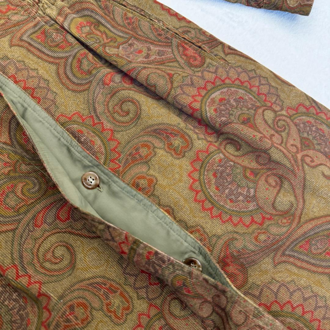 美品 ETRO エトロ ペイズリー柄 コーデュロイ ワンピース 46 イタリア製