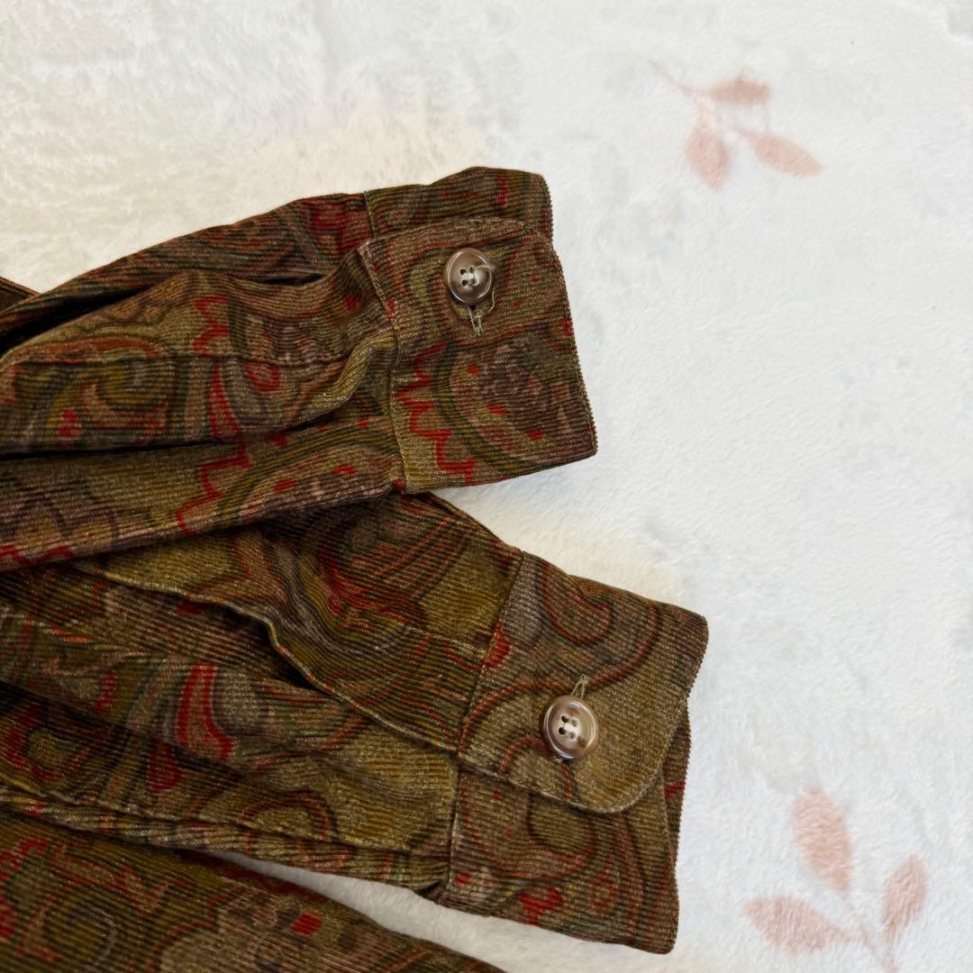 美品 ETRO エトロ ペイズリー柄 コーデュロイ ワンピース 46 イタリア製
