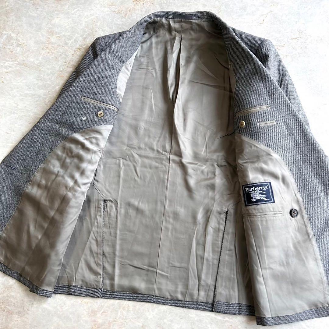 90s BURBERRY バーバリー グレー ダブル ウール セットアップスーツ