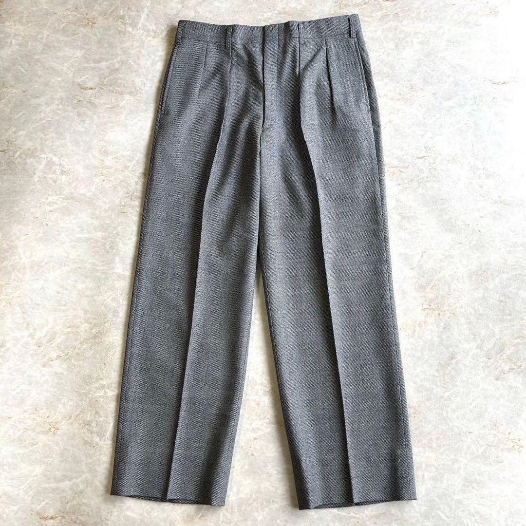 90s BURBERRY バーバリー グレー ダブル ウール セットアップスーツ