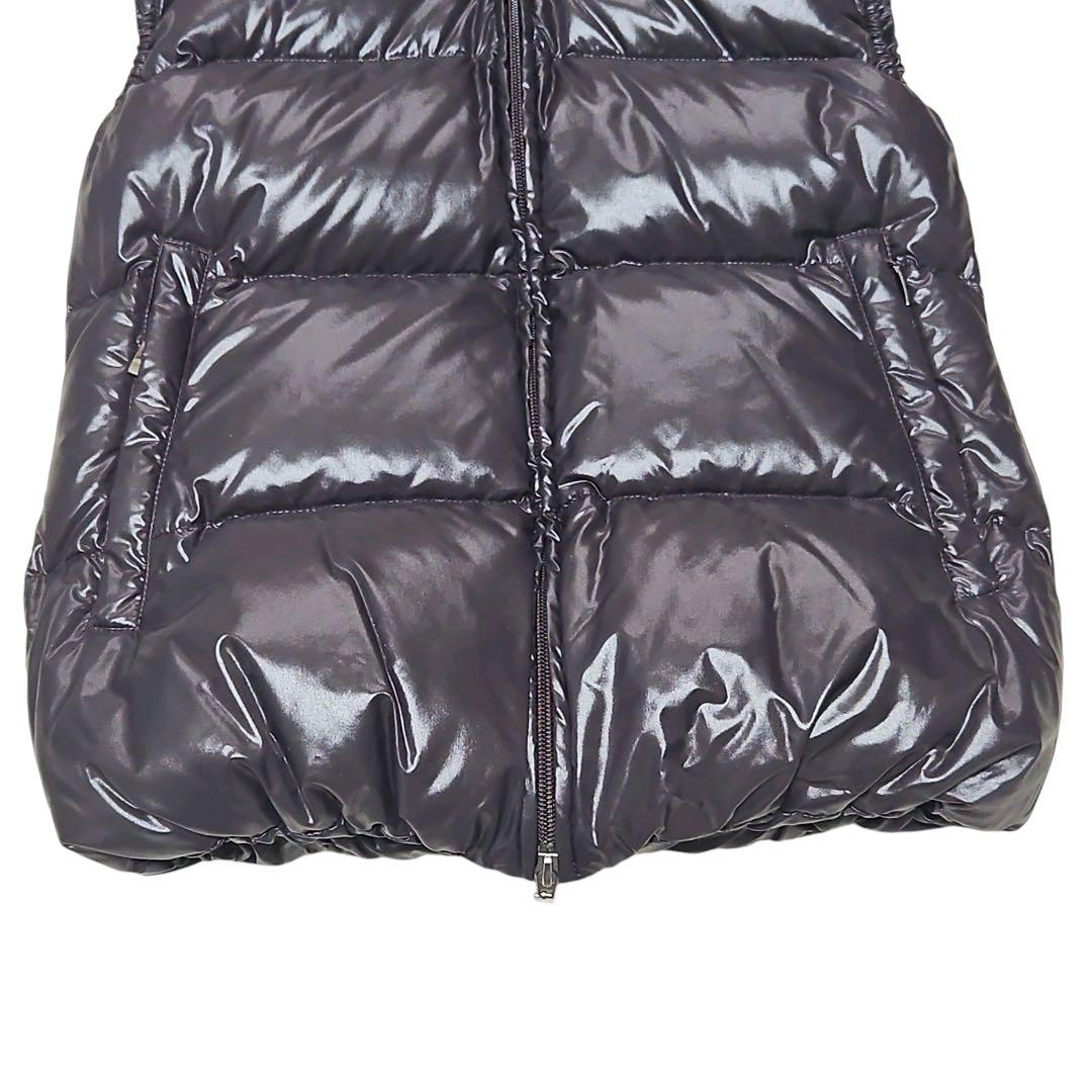 【極美品】DUVETICA ダウンベスト フード ラクーンファー パープル 40