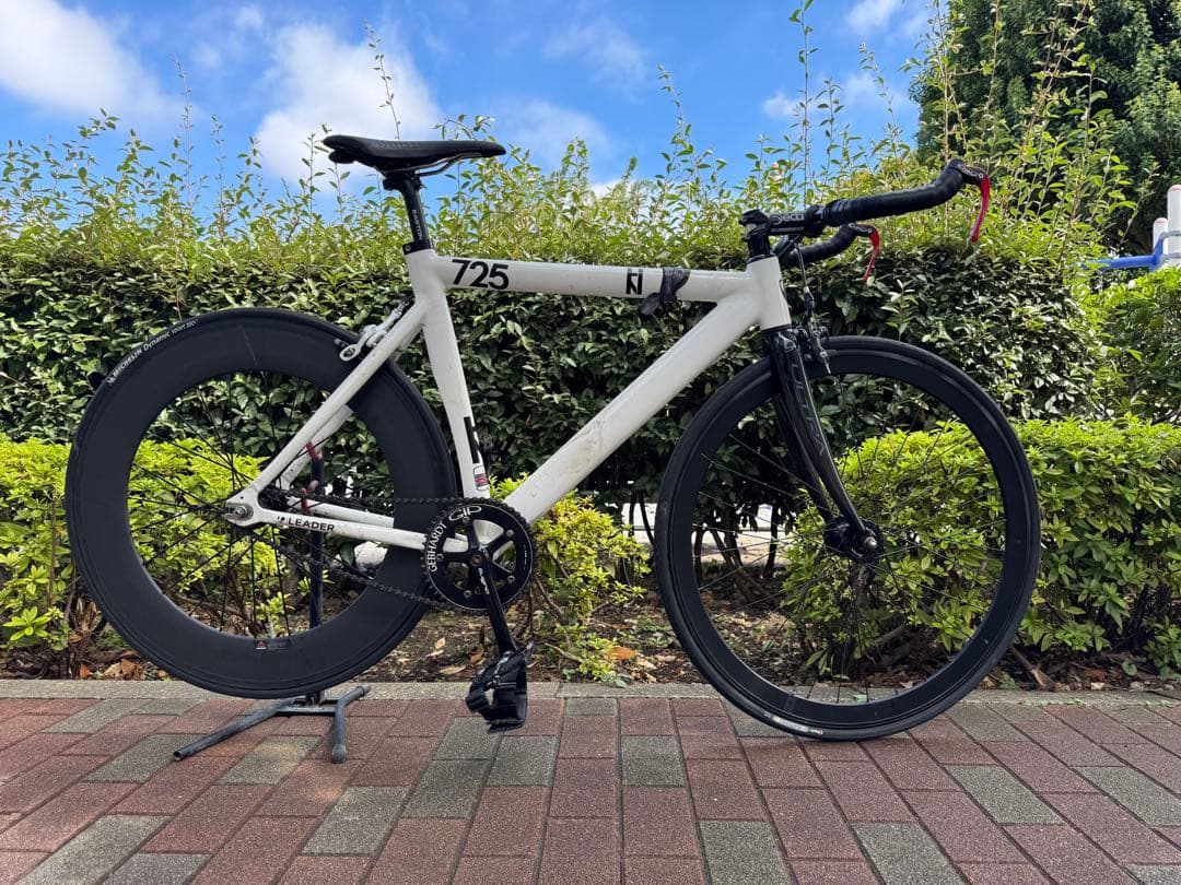 LEADER 725 フレーム ホワイト カーボンフォーク、ヘッドセット付