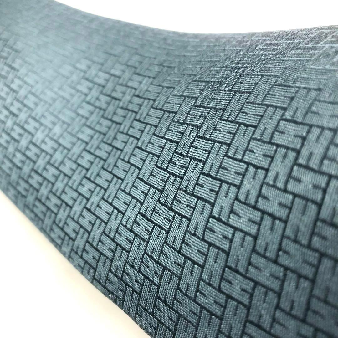 美品✨　HERMES エルメス ネクタイ H柄　ブルー系　最高級　シルク　箱付き