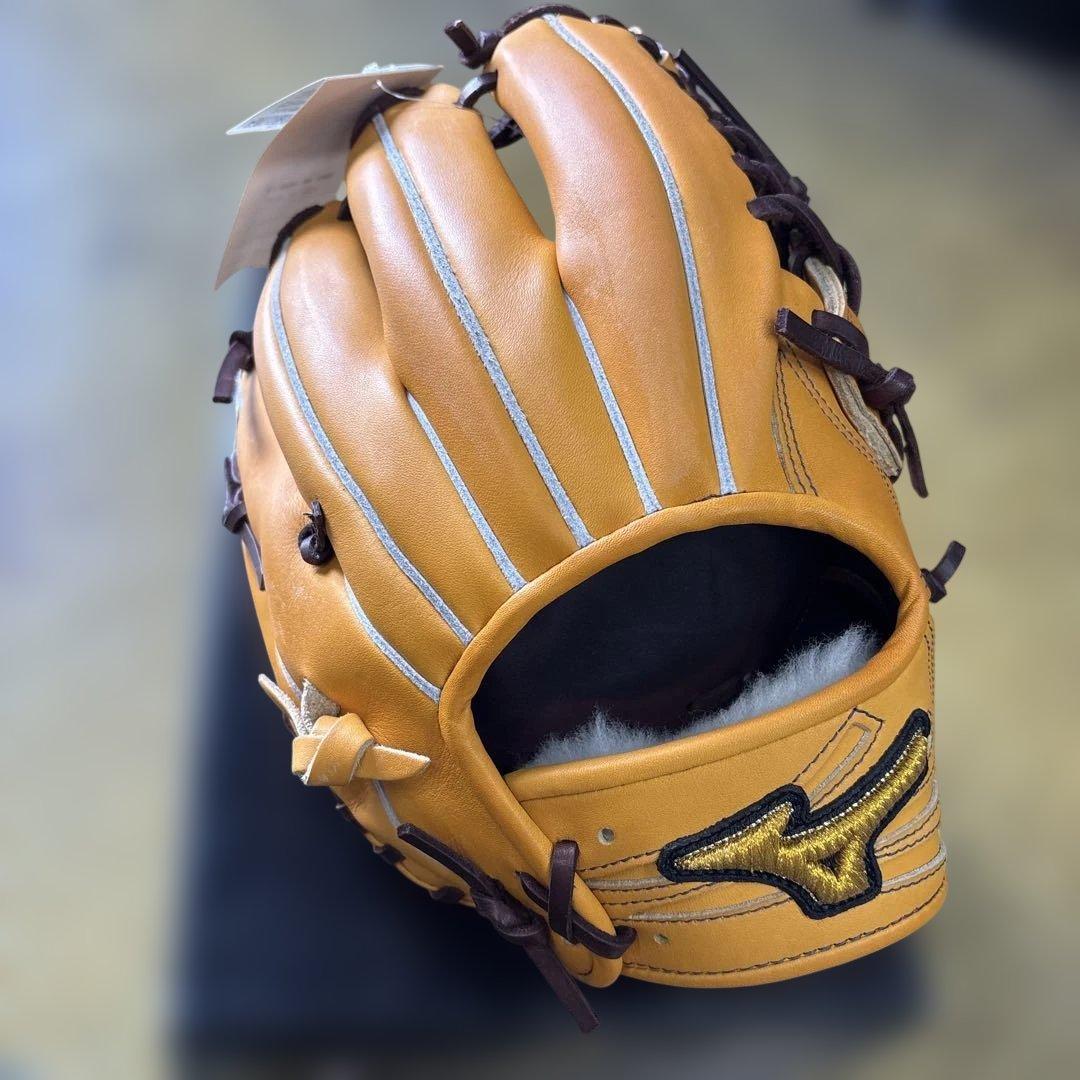 新品未使用タグ付きMizuno Pro 硬式野球グローブ オレンジ右利き内野手用