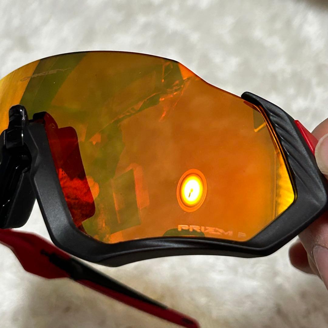 付属品付き✨オークリー　サングラス　フライトジャケット　プリズム　レッド