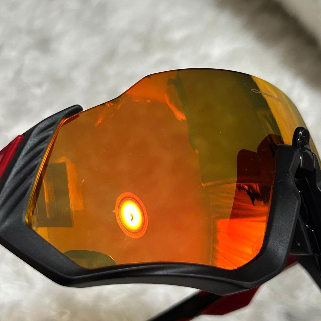 付属品付き✨オークリー　サングラス　フライトジャケット　プリズム　レッド