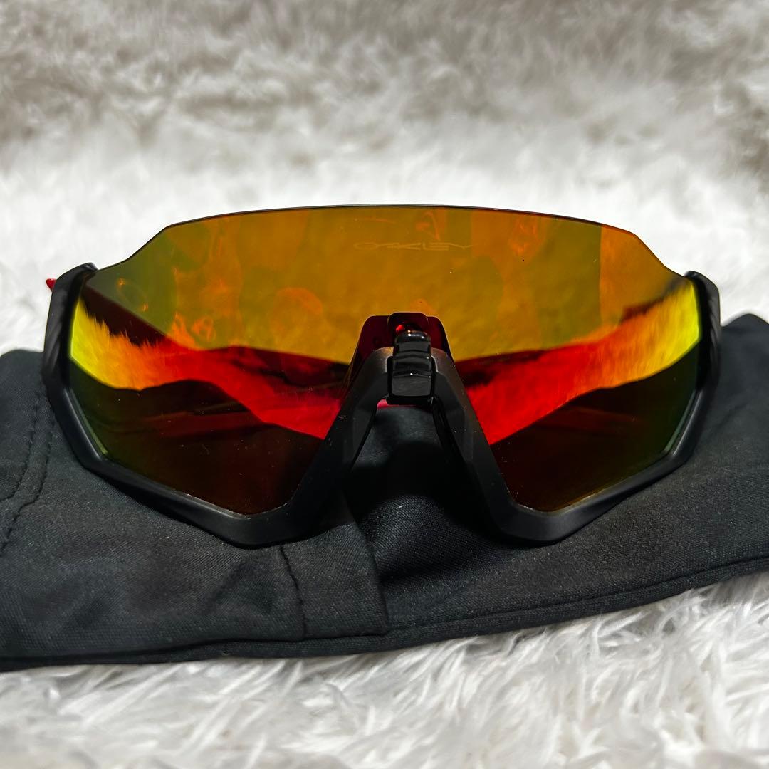 付属品付き✨オークリー　サングラス　フライトジャケット　プリズム　レッド