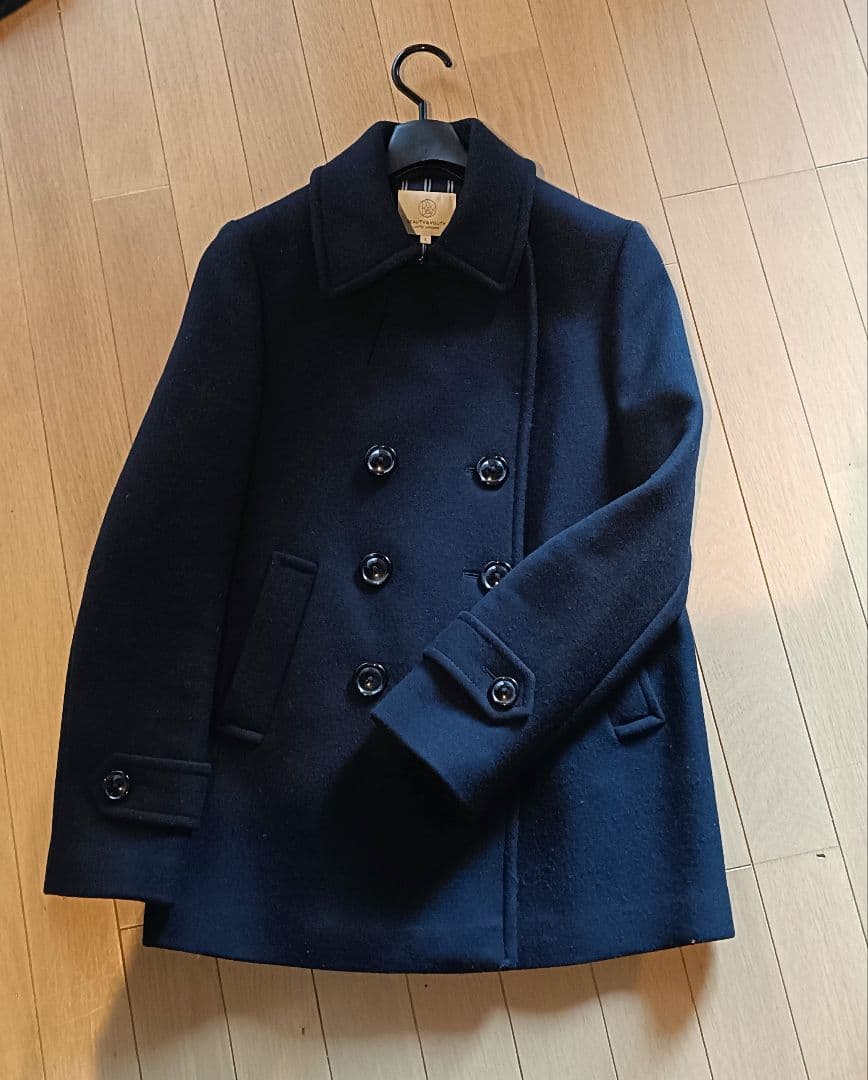 【美品】BEAUTY&YOUTH ネイビー ピーコート Lサイズ