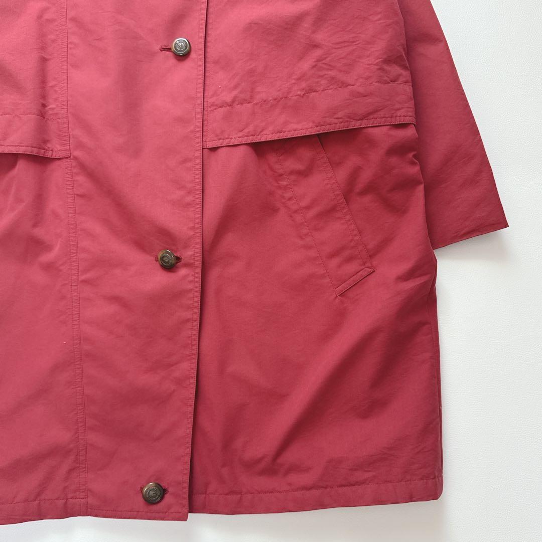 【15号3L】Burberry ステンカラーコート　ノバチェック キルティング赤