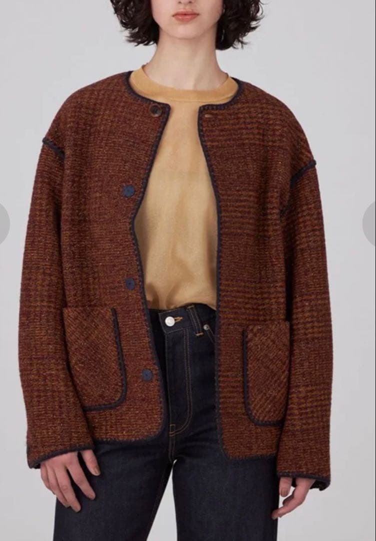 TOMORROWLAND MACPHEEチェックスパーク クルーネックジャケット