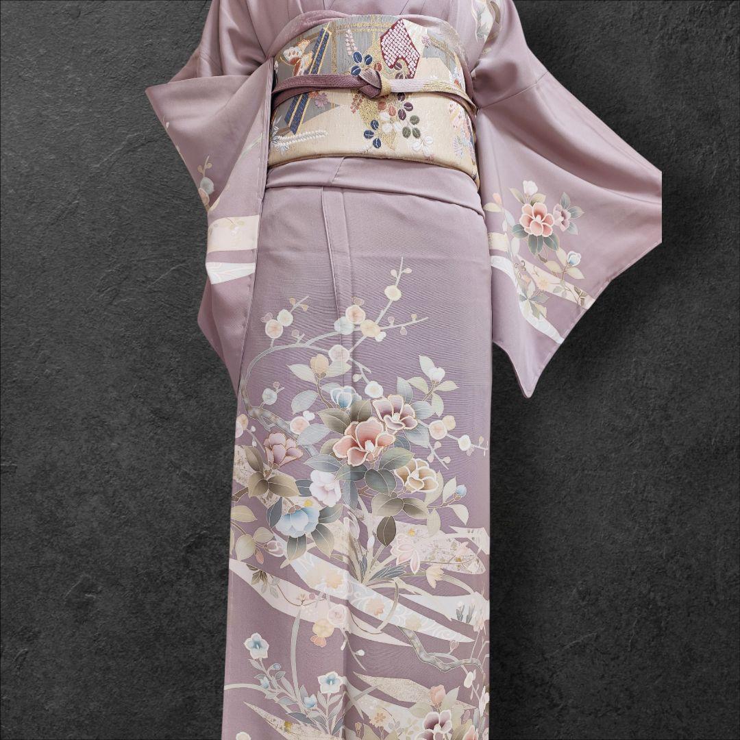 ❰6540❱ フルセット　訪問着　金駒刺繍　袋帯　三越　入学式　結婚式　正絹着物