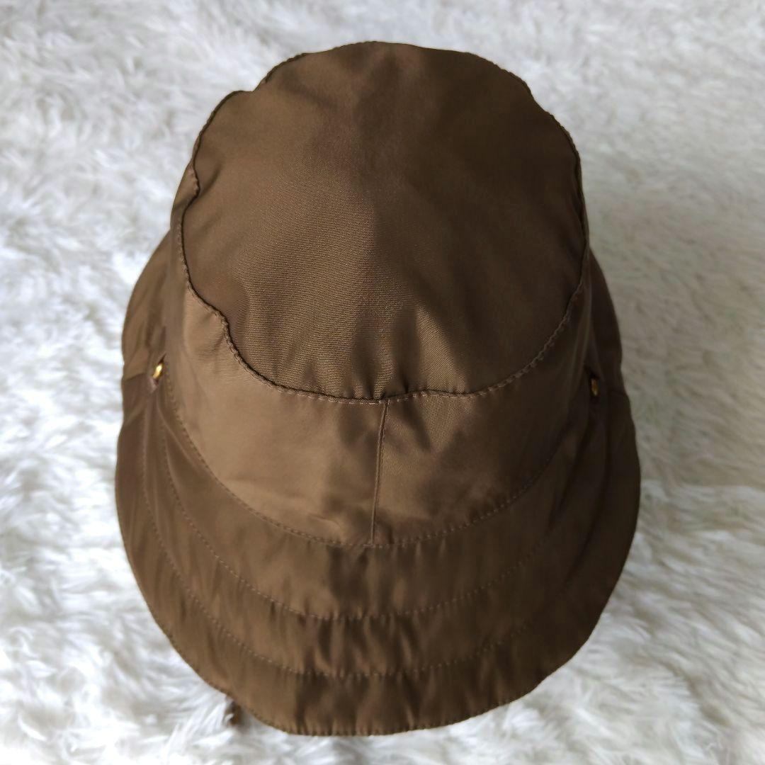 【美品】GUCCI GGパターン 茶&ベージュのリバーシブルバケットハット