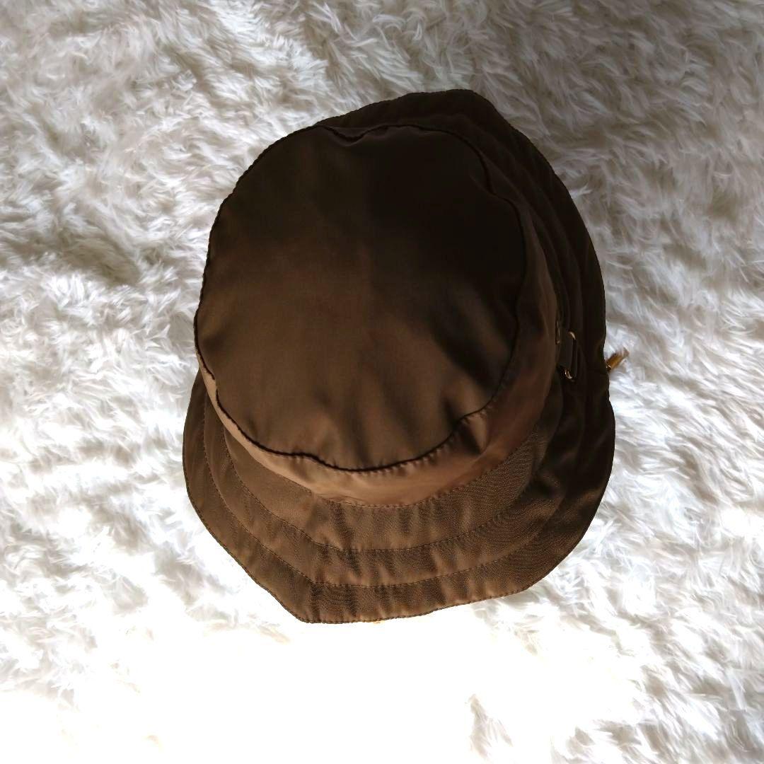 【美品】GUCCI GGパターン 茶&ベージュのリバーシブルバケットハット