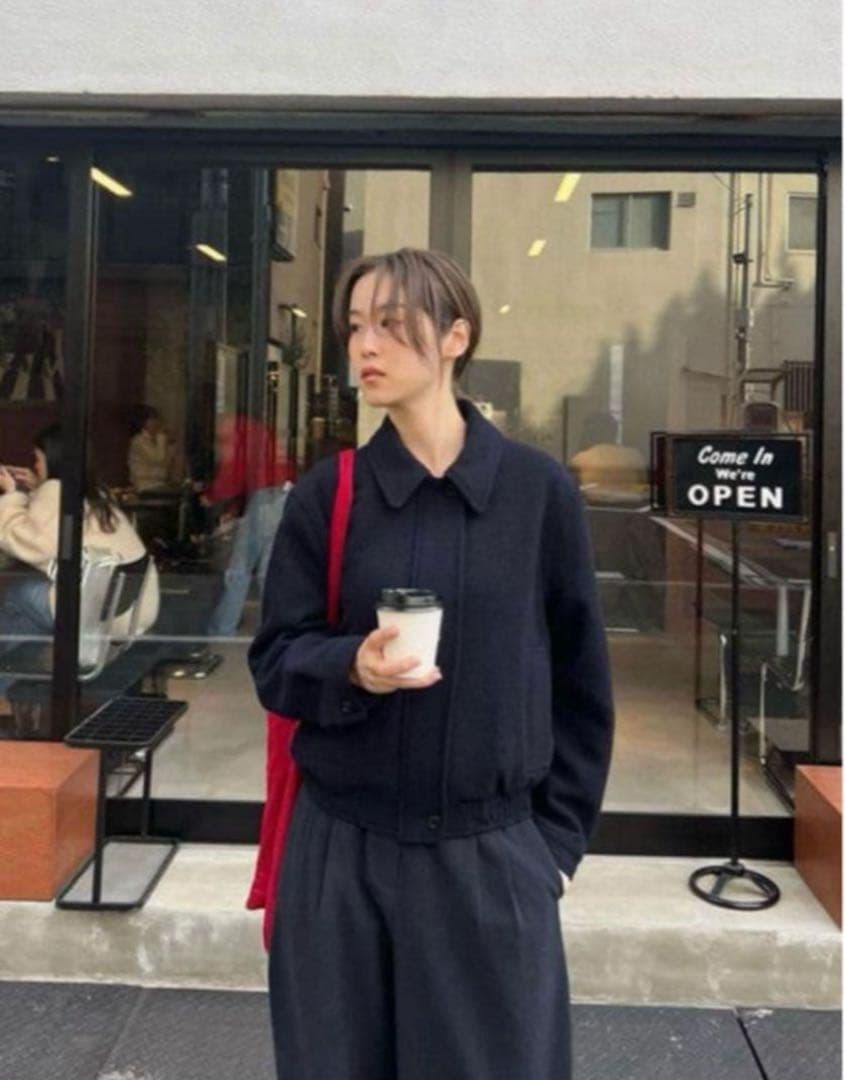 ohotoro Mannish Wool Blouson ネイビー
