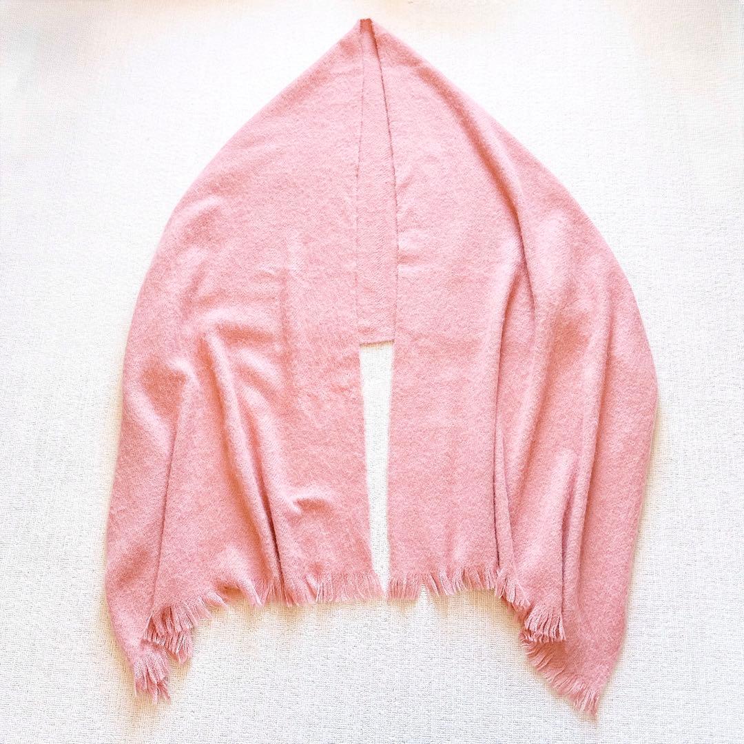 【美品】アソースメレ　アルパカ100% 大判ストール　軽量　フリンジ