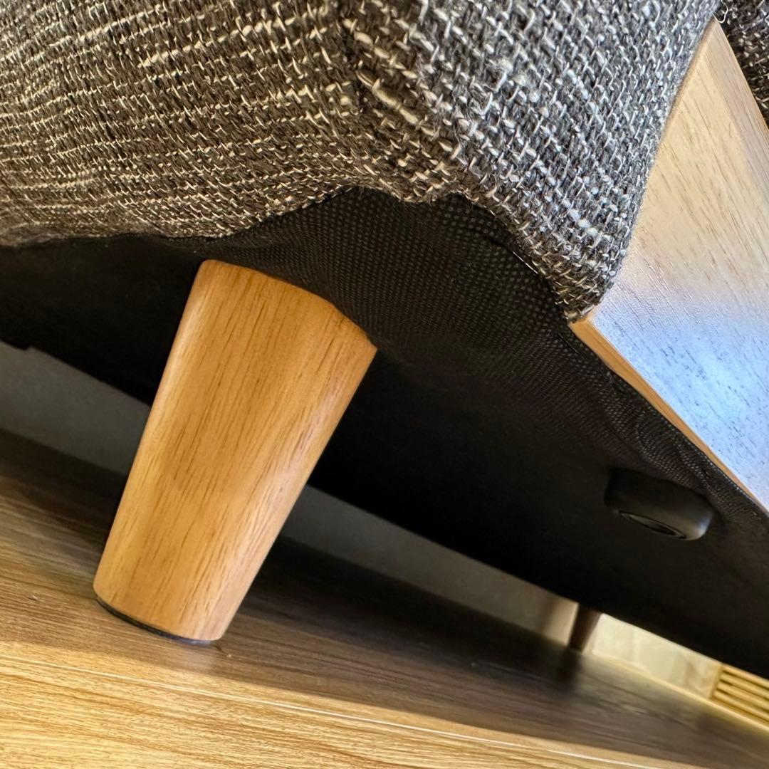 ポケットコイル＆ツイード仕様　2.5人掛けソファ　ダークグレー　新品アウトレット