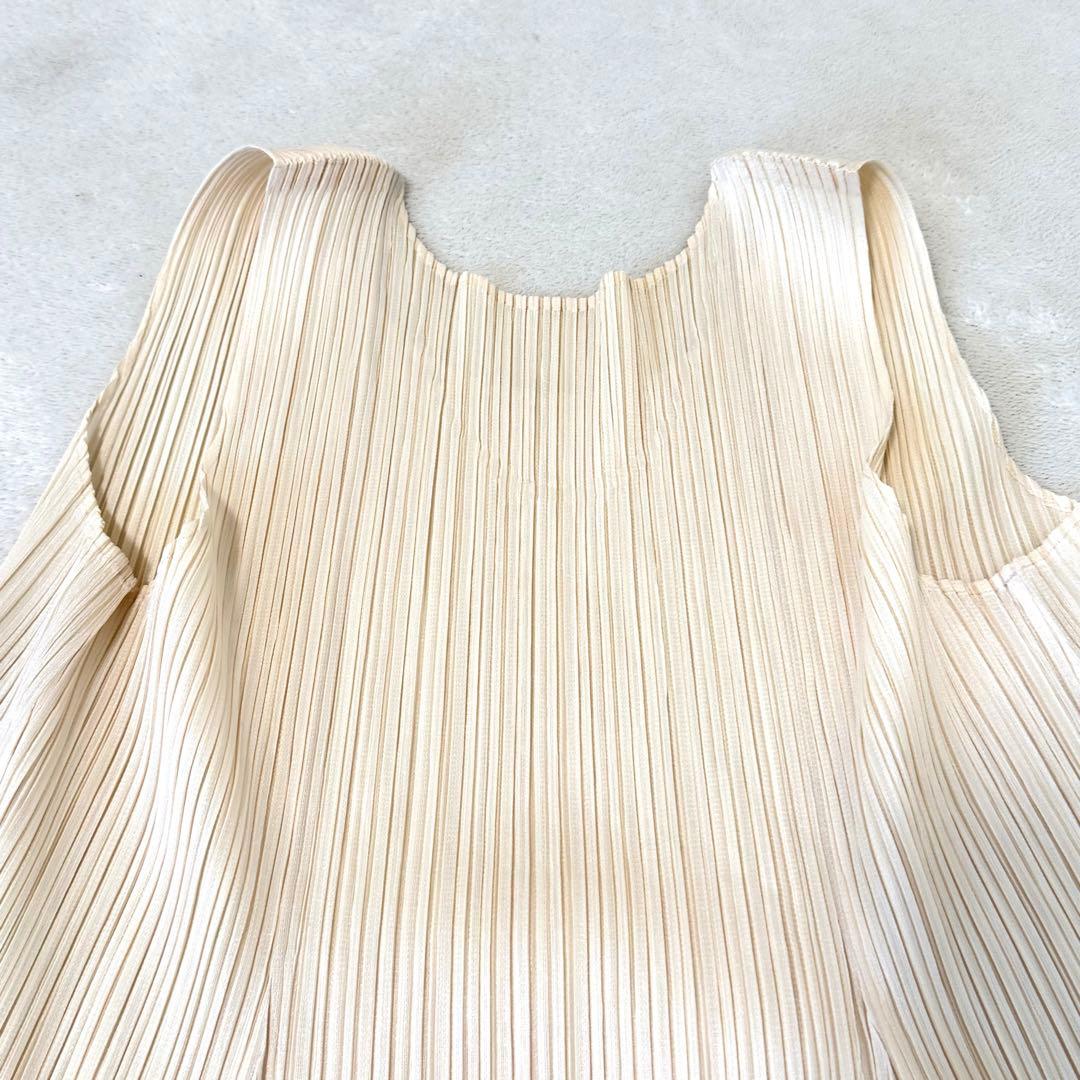 極美品✨PLEATS PLEASE プリーツ　チュニック　アイボリー　Lサイズ