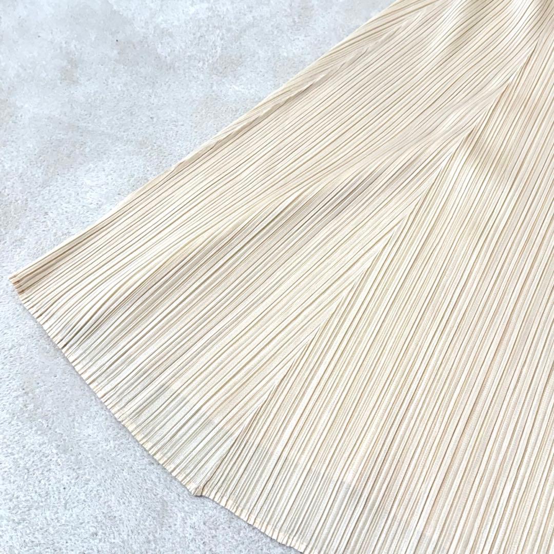 極美品✨PLEATS PLEASE プリーツ　チュニック　アイボリー　Lサイズ