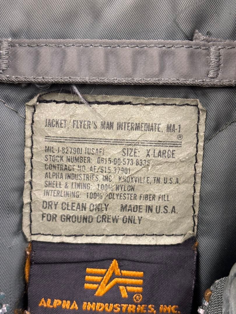 ジャケット・アウター ALPHA INDUSTRIES MA-1 XL