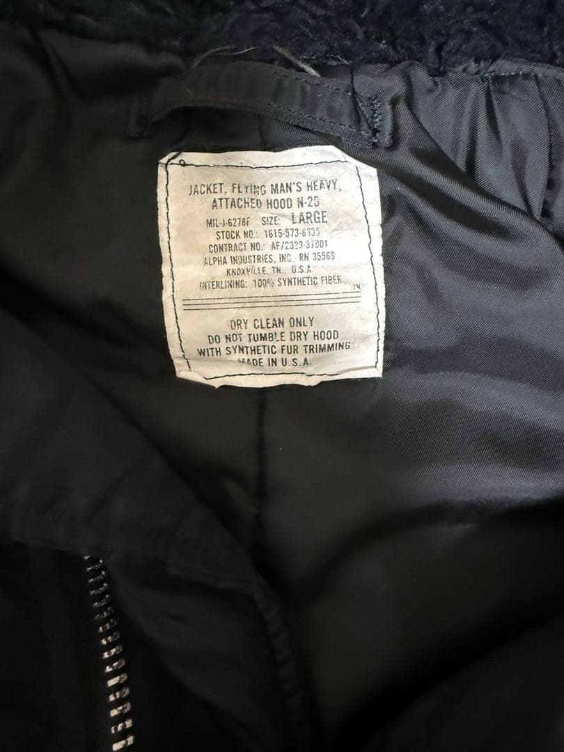 USA製 80s ALPHA N2B 黒 ブラック L ideal