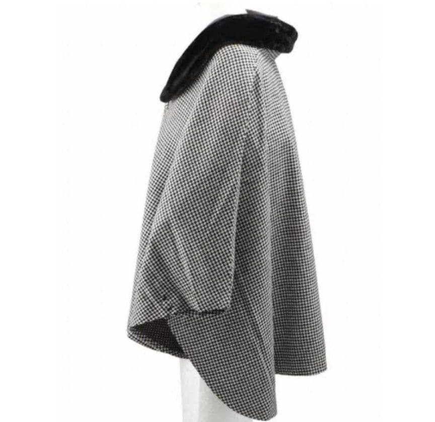 う*ら様 ナカノヒロミチ　着物コート ケープ マント 和装付きポンチョ千鳥格子フ