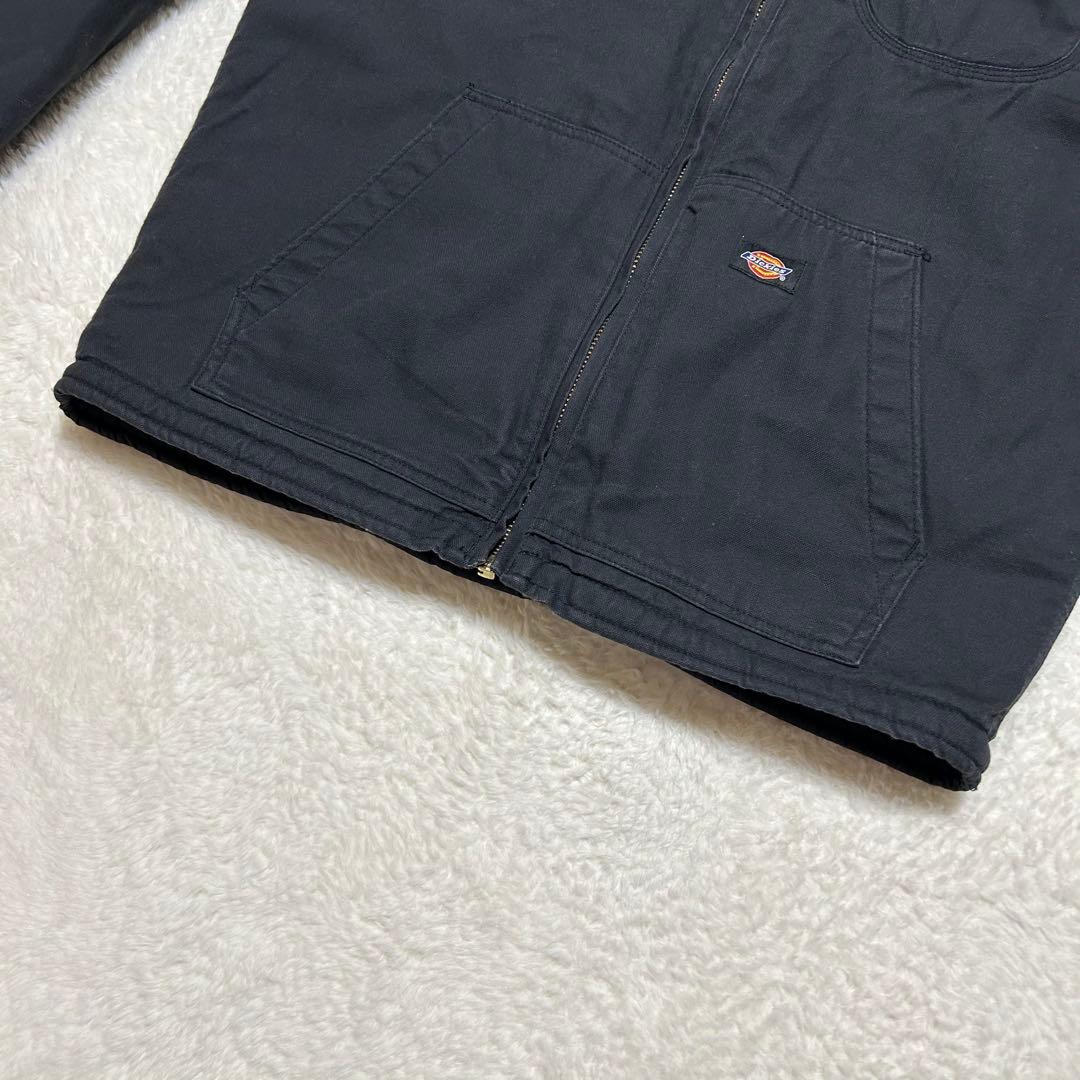 Dickes ダック地 裏地ボア フード カバーオール ジャケット 黒 M