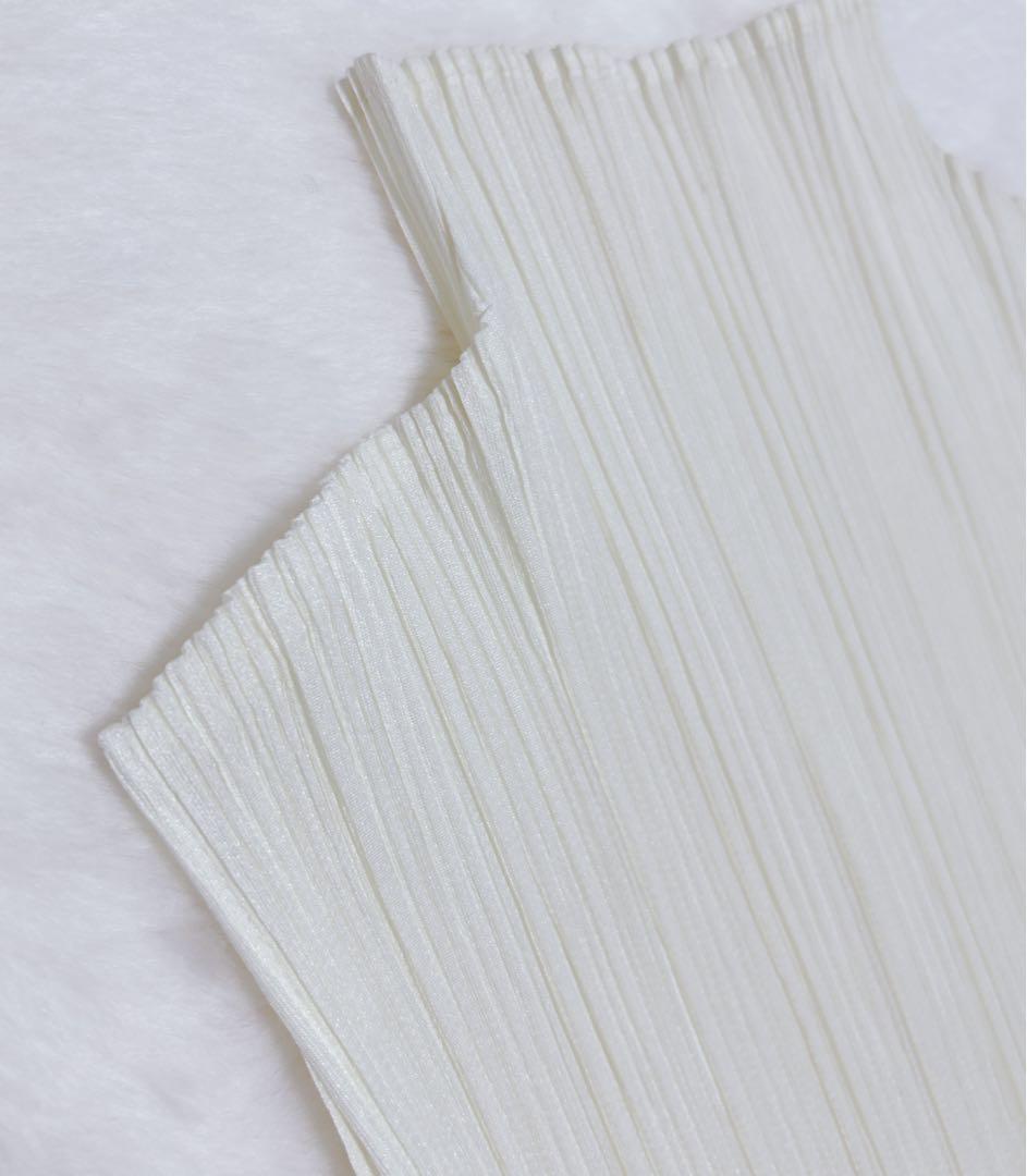 極美品✩プリーツプリーズ イッセイミヤケ ノースリーブ トップス ハイネック L