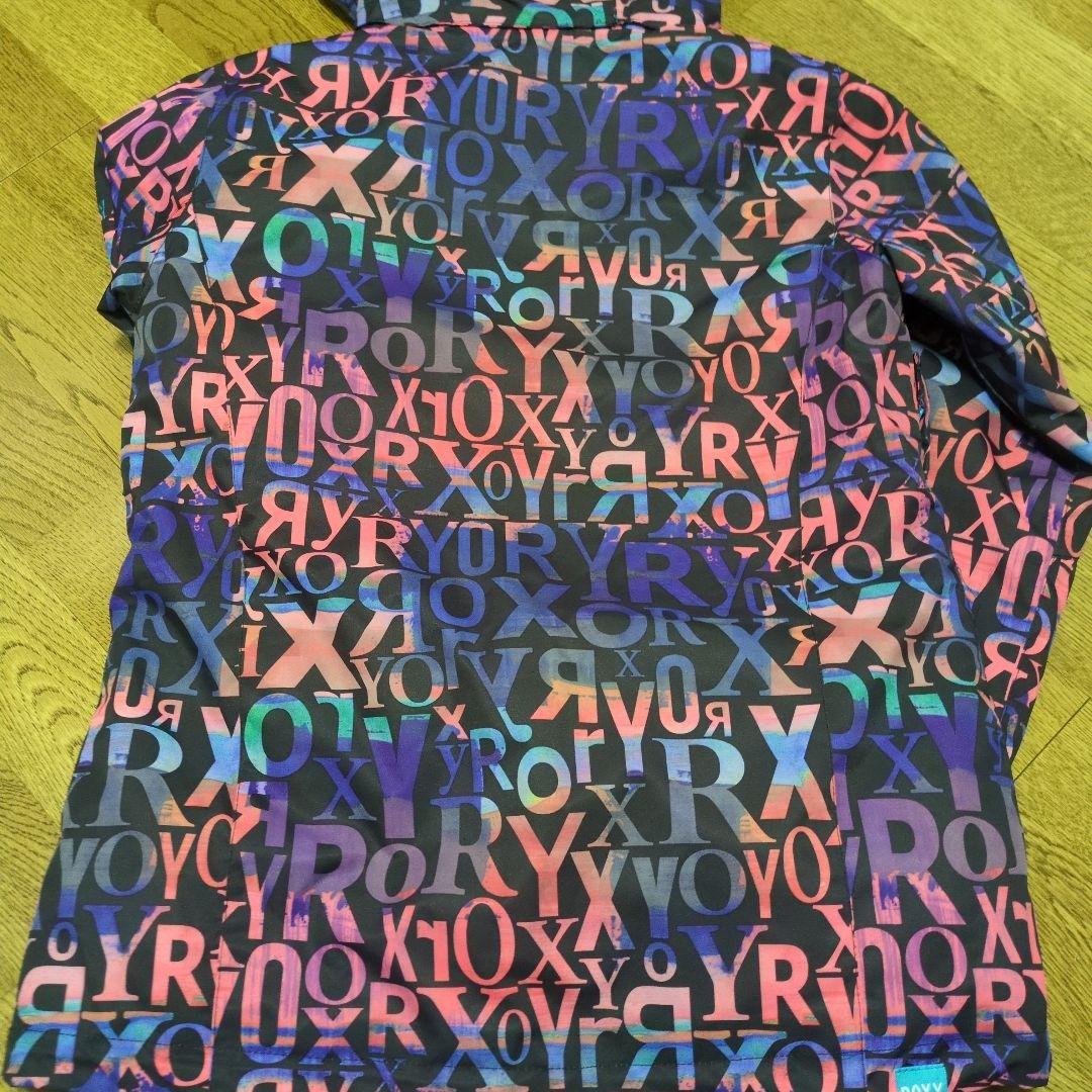 【美品】ROXY　スノボウェア　上下セット　Ｓ　総柄　ロゴ　ブラック　ピンク