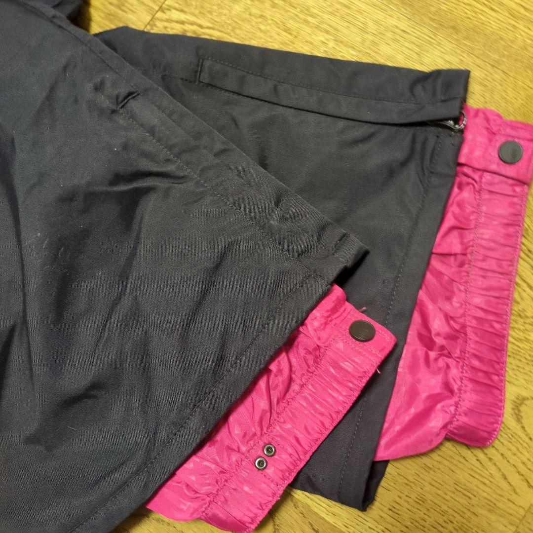 【美品】ROXY　スノボウェア　上下セット　Ｓ　総柄　ロゴ　ブラック　ピンク