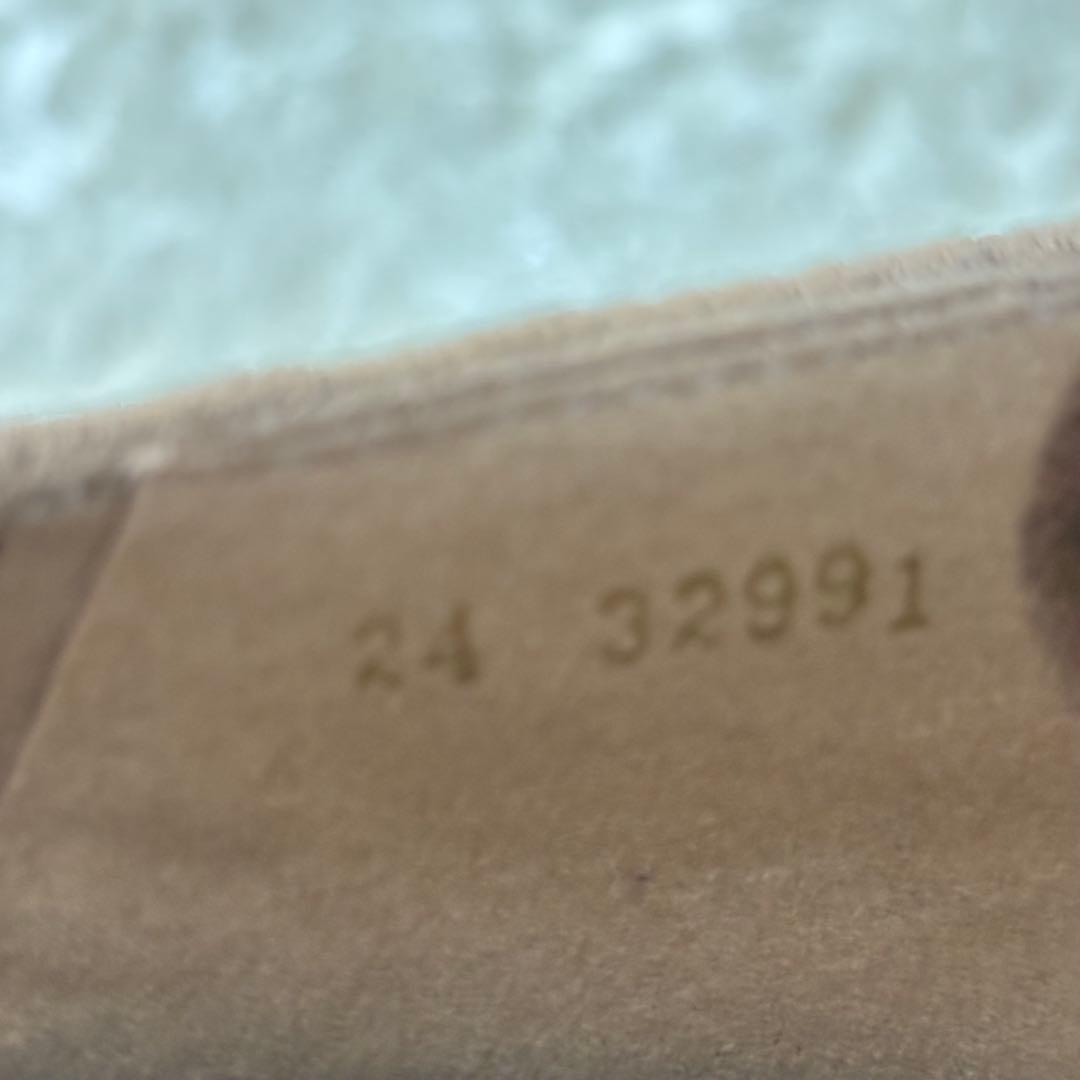 【美品】ルタロン スクエアクロシェストラップフラットシューズ メッシュ ベージュ