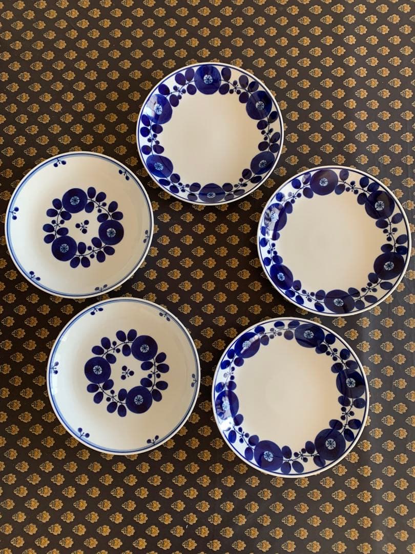 白山陶器ブルーム プレートＭ　5枚セット