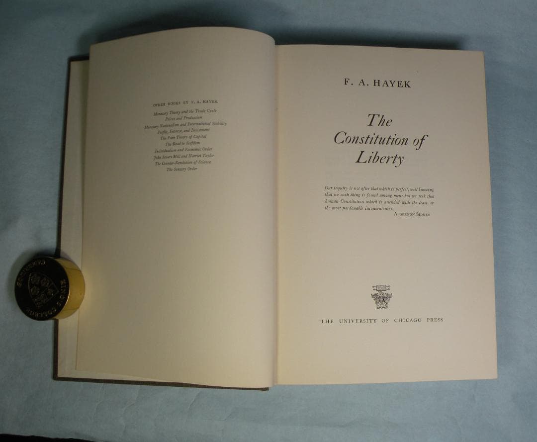 Hayek ”The Constitution of Liberty”　ハイエク