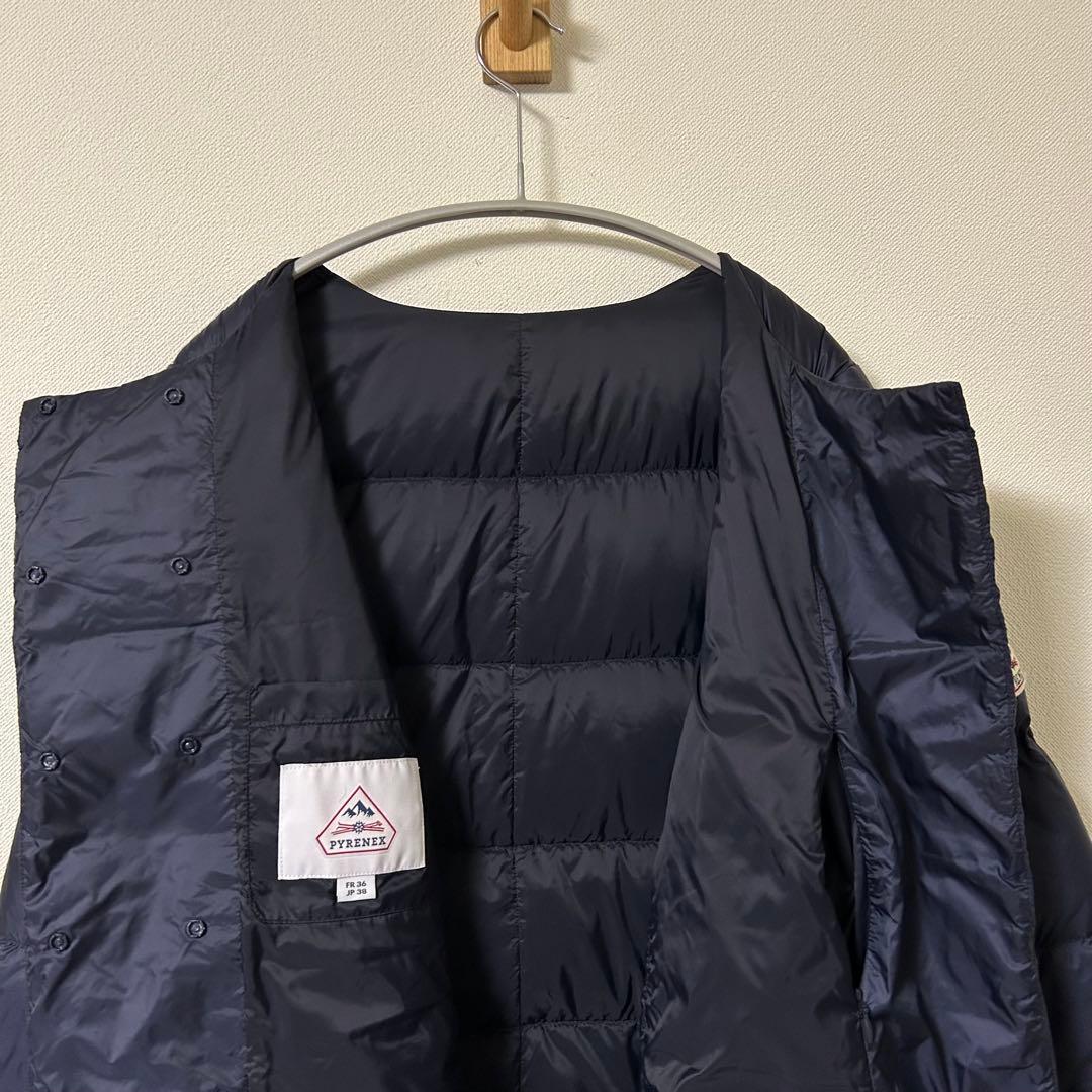 『美品』Pyrenex MALDETA 2 ダウンコート38 ノーカラーダウン
