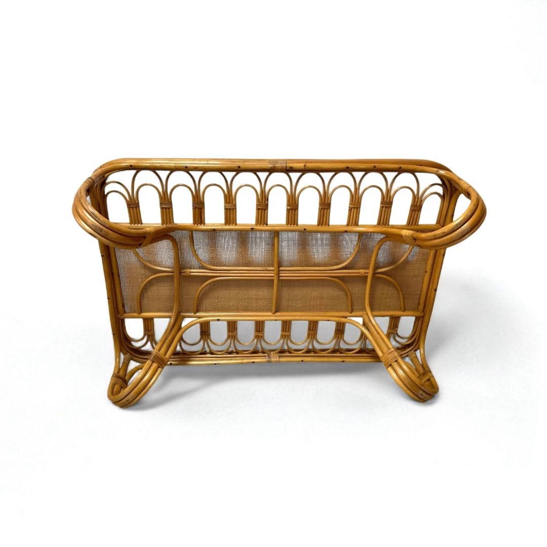 【良品】 ラタン 籐家具　ローテーブル センターテーブル 強化ガラス天板