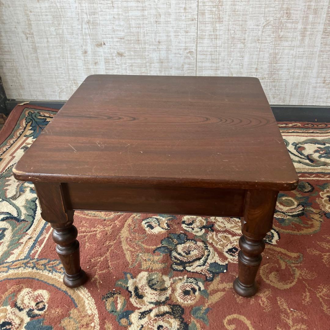 昭和レトロ 英国様式 木製サイドテーブル ローテーブル 座卓 古家具 ビンテージ
