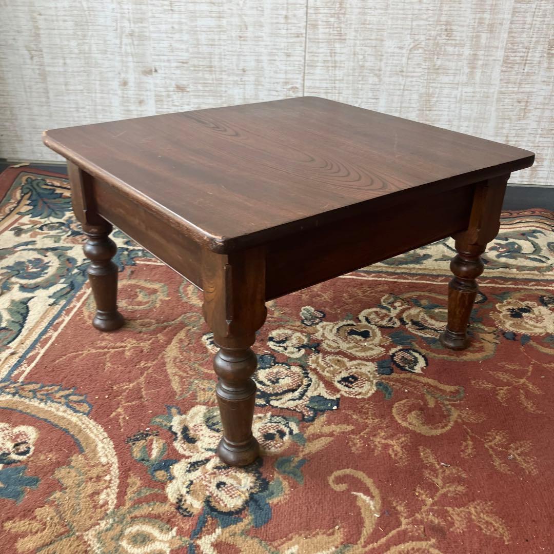 昭和レトロ 英国様式 木製サイドテーブル ローテーブル 座卓 古家具 ビンテージ