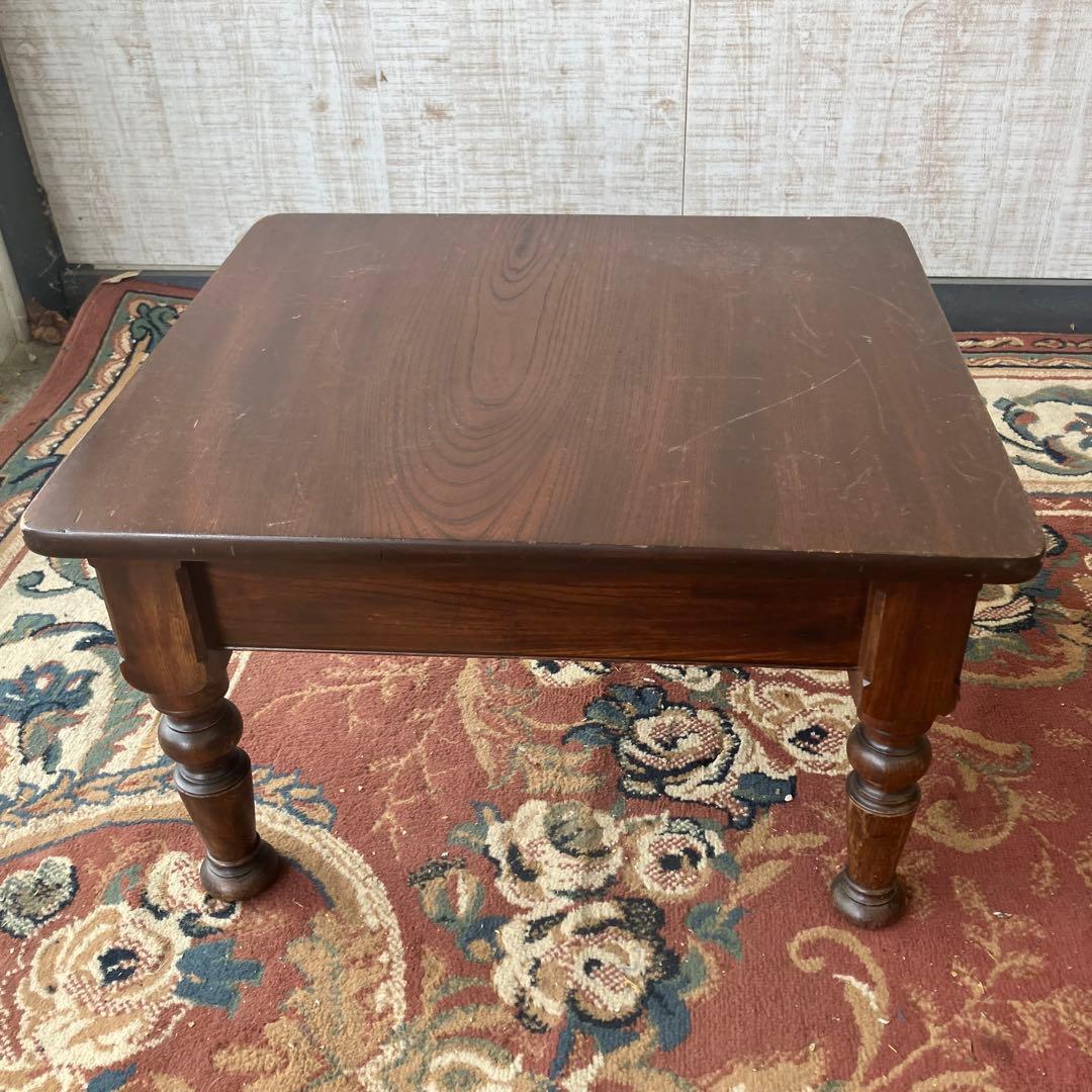 昭和レトロ 英国様式 木製サイドテーブル ローテーブル 座卓 古家具 ビンテージ