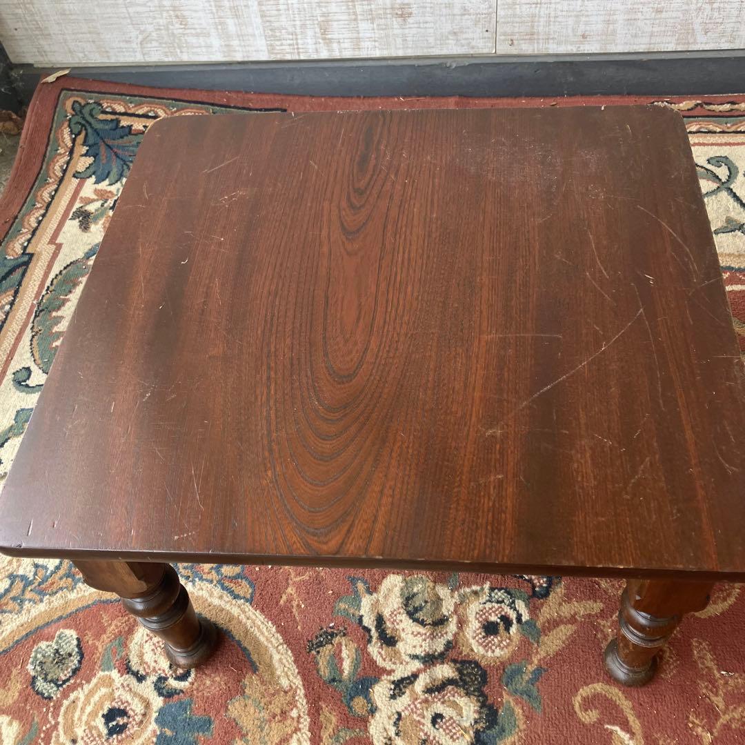 昭和レトロ 英国様式 木製サイドテーブル ローテーブル 座卓 古家具 ビンテージ