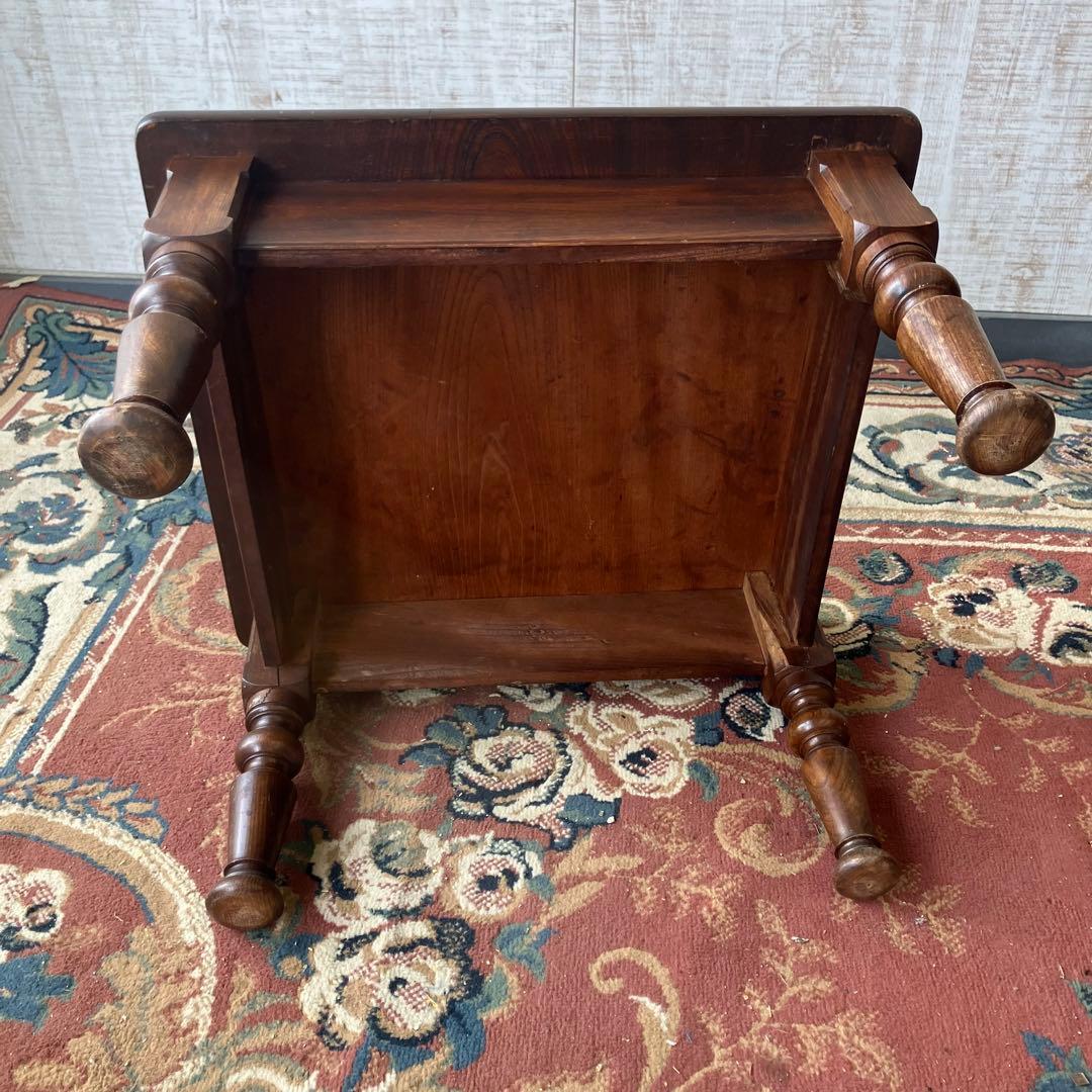 昭和レトロ 英国様式 木製サイドテーブル ローテーブル 座卓 古家具 ビンテージ